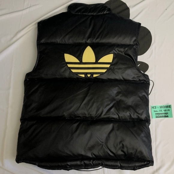 Vintage Men Adidas Trefoil Spell Out Black Vest L - Picture 6 of 8